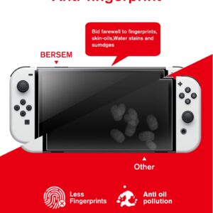 bersem 2 Pack Tempered Glass Screen Protector Compatible with Nintendo Switch OLED 7 inch 2021, Auto Alignment Kit / 9H Hardness/Transparent HD Clear/Anti-Scratch/Bubbles Free/High Response