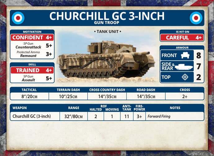 Flames of War Mid War British Churchill GC 3-Inch Gun Troop FOW BBX67