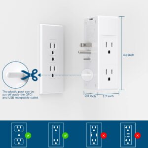 8 Widely Power Strip with USB and 1800J Surge Protector Outlet Extender Bundle