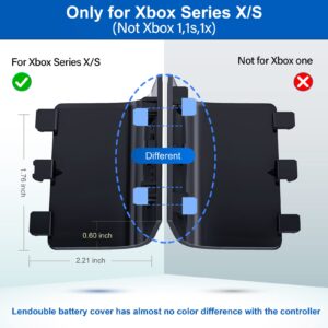 Battery Cover for Xbox Series S, Cheap Replacement Back Shell Door Lid Repair Part to Microsoft Xbox Series X Controller, Black Batteries Port Cap Outside Case for New Xbox Core Wireless Remote,4 Pack