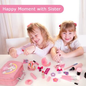 Kids Makeup Kit for Girls, Real Washable Makeup Toy for Little Girl Princess Play Make Up Birthday Gift Toy for Toddler Kid Girls Children Age 4 5 6 7 8 9 10 Year Old