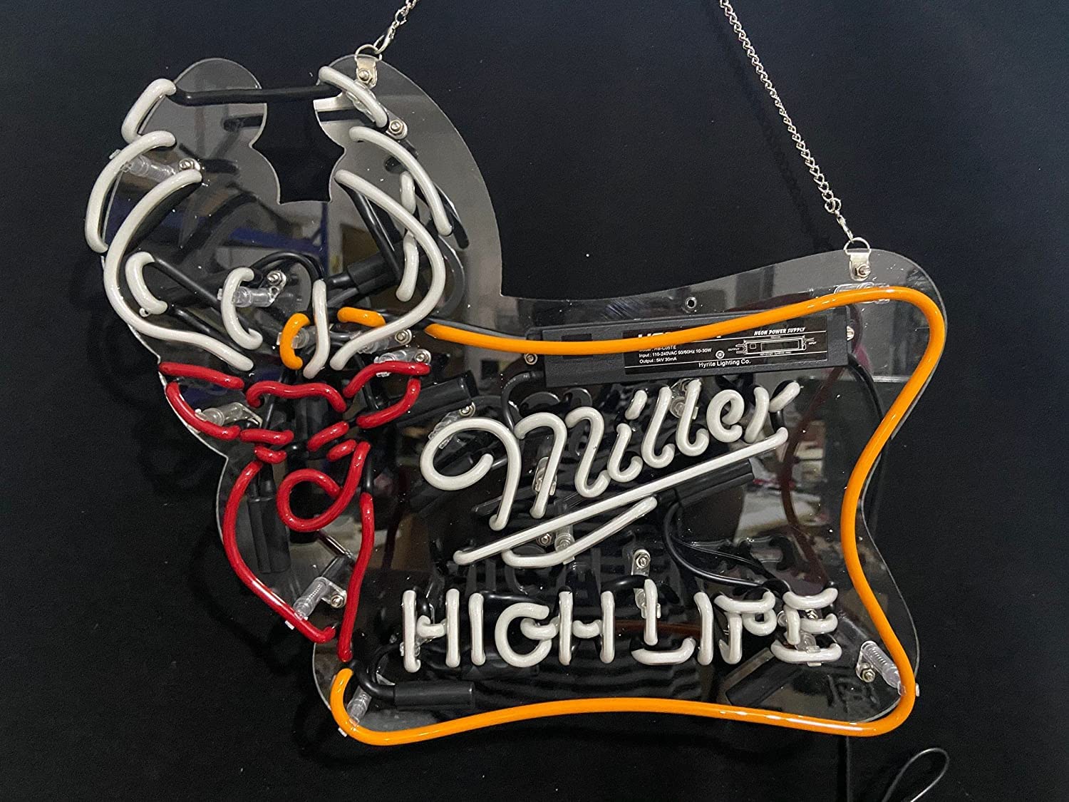 ZZYA Shipping from USA, 17''x14'' Miller High Life Neon Signs Real Glass Light Sign Home Beer Bar Pub Recreation Room Wall Decoration Gifts (Miller Buck, RT082), 17''/42cm Frame Widest Point