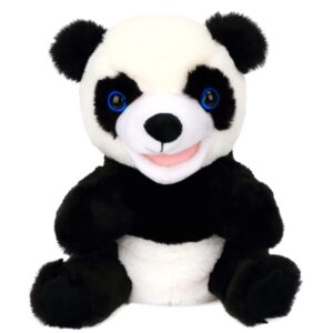 Easfan Panda Hand Puppet Plush Animal Toy with Movable Mouth for Role Play Storytelling Preschool Teaching Birthday Gifts for Kids Boys Girls, 9''