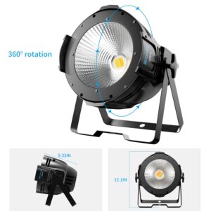 BETOPPER White Stage Par Lights w/Barndoor Professional 100W COB Spotlight Bright DJ Light Strobe Lighting for Church,Parties,Wedding,Therter,Live Events,Stage etc. (1)