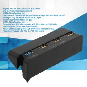 4 Port HUB for PS4 Slim, USB Hub High Speed USB 3.1 2.0 USB Extension Charger Plug and Play for PS4 Slim Gaming Console