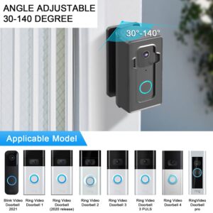 AISVAN Anti-Theft Blink Doorbell Mount with Angle Adjustment (0 to 140 Degree) Mounting Bracket for Blink Video Doorbell Cover Holder Corner Mount Not Block Doorbell Sensor Easy to Install