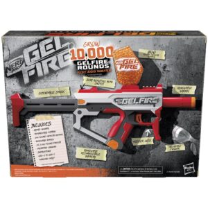 Nerf Pro Gelfire Mythic Full Auto Blaster & 10,000 Gelfire Rounds, 800 Round Hopper, Rechargeable Battery, Eyewear, Ages 14 & Up