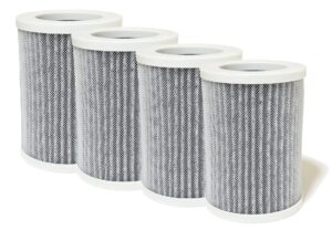 nispira 3-in-1 hepa activated carbon replacement filters for pure enrichment purezone mini portable air purifier (pepersap), 4 packs