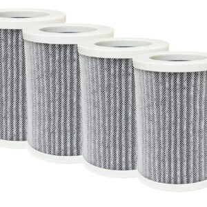 Nispira 3-in-1 HEPA Activated Carbon Replacement Filters For Pure Enrichment Purezone Mini Portable Air Purifier (PEPERSAP), 4 Packs