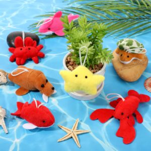 Deekin 48 Pack Mini Ocean Animal Plush Toys Sea Creatures Stuffed Toy Stuffed Animals Under the Sea Toys for Parties Sea Animals Plush Toys for Birthday Party Favors Claw Machine Gift Bag Fillers