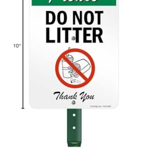 SmartSign 10 x 7 inch “Please Do Not Litter - Thank You” Yard Sign with 18 inch Stake, 40 mil Laminated Rustproof Aluminum, Multicolor, Set of 1, Made in USA