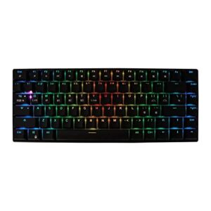 Entatial Mechanical Keyboard, 82 Key RGB 3 Connection Modes, Black Gaming Keyboards with Ergonomic Layout Computer Keyboard for Office 5V DC Support for Win 10, for Android, for iOS (Red Shaft)