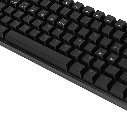 Entatial Mechanical Keyboard, 82 Key RGB 3 Connection Modes, Black Gaming Keyboards with Ergonomic Layout Computer Keyboard for Office 5V DC Support for Win 10, for Android, for iOS (Red Shaft)