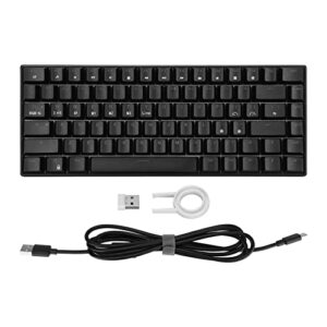 entatial mechanical keyboard, 82 key rgb 3 connection modes, black gaming keyboards with ergonomic layout computer keyboard for office 5v dc support for win 10, for android, for ios (red shaft)