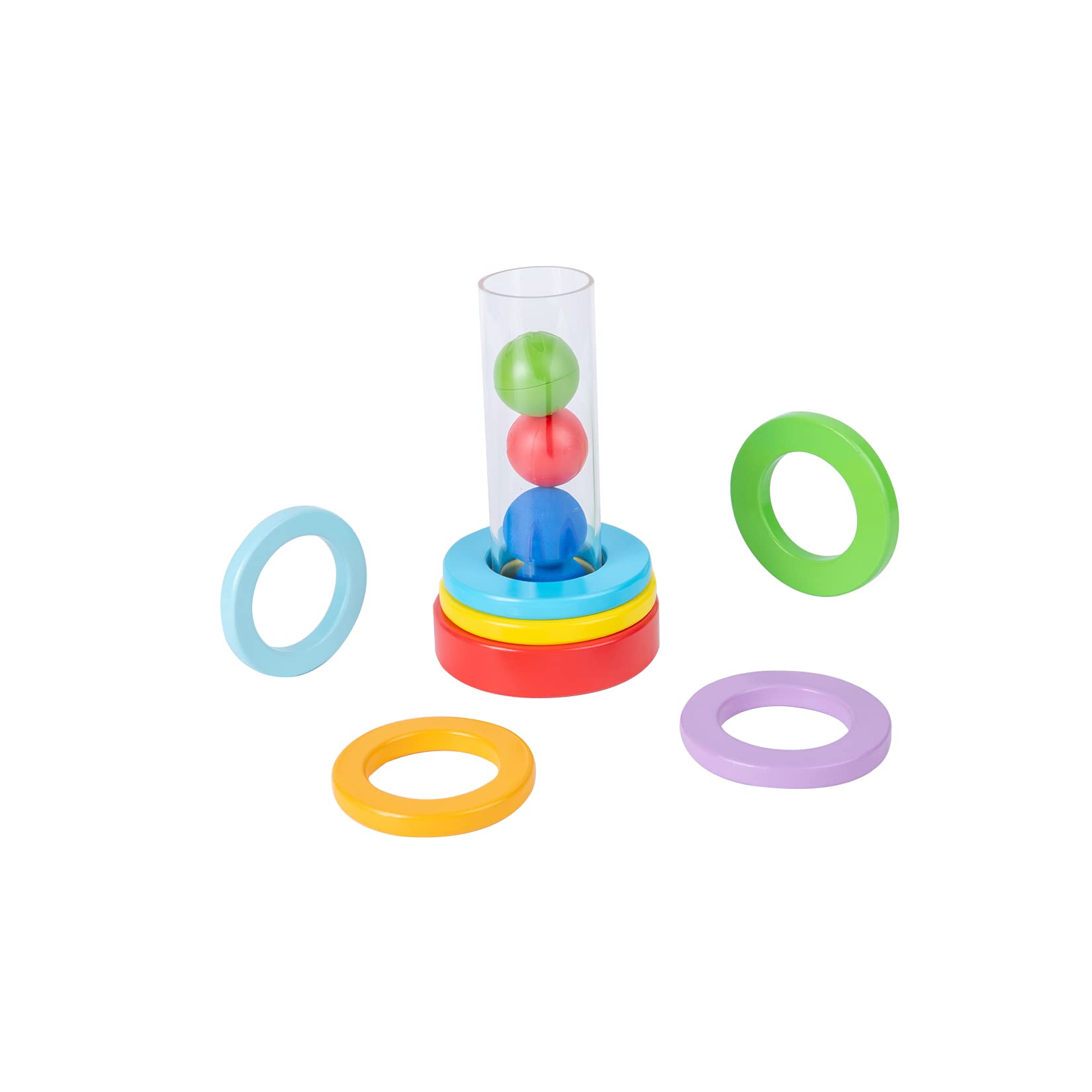 Montessori Interactive Stacking Rings and Balls for Babies 6-12 Months - Clear Tube Fun