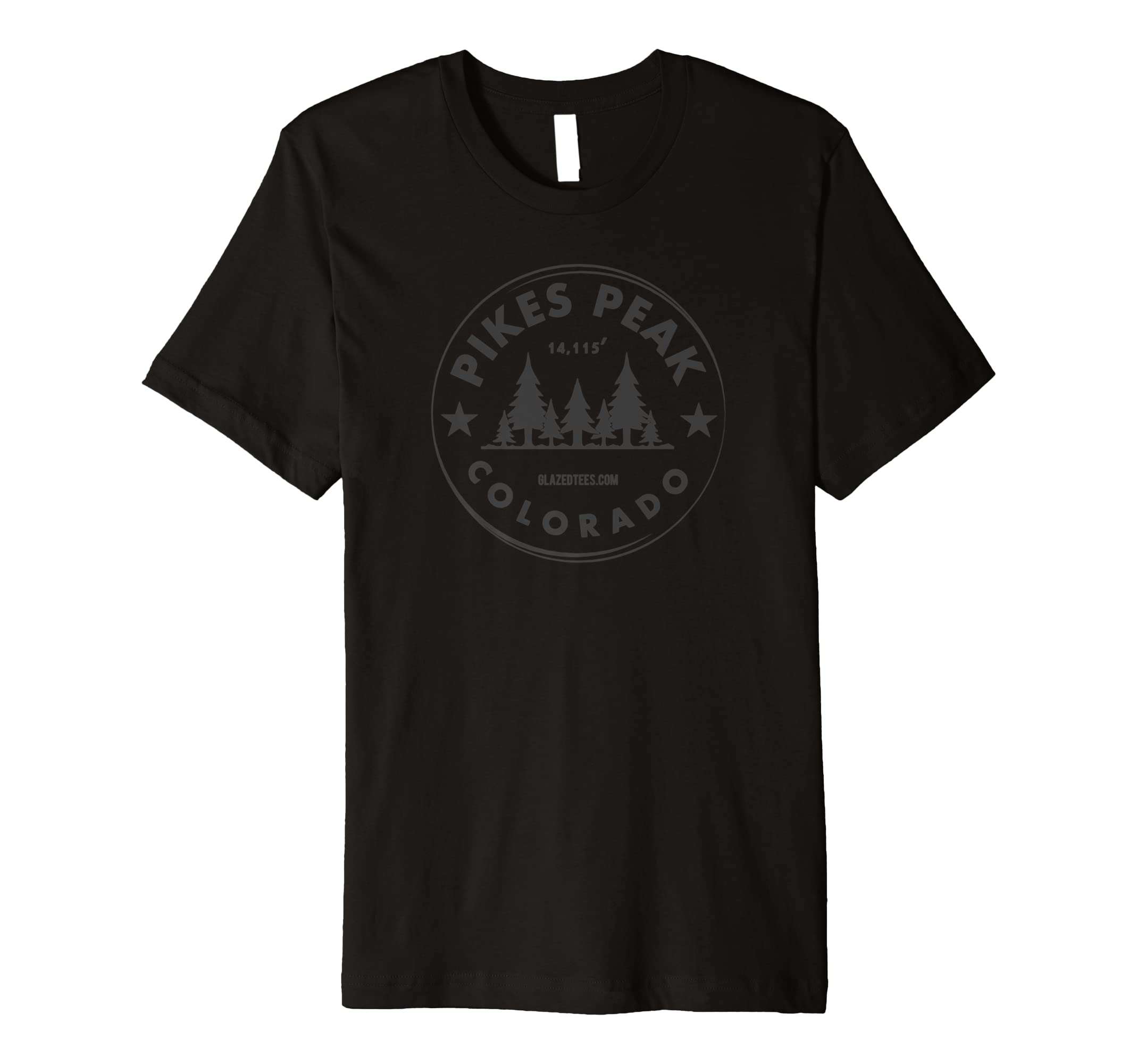 Pikes Peak Colorado - Mountain Forest CO Blackout Premium T-Shirt