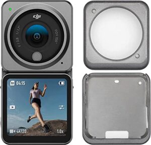 dji action 2 dual-screen combo (32gb) & magnetic protective case - 4k action camera with dual oled touchscreens, 155° fov, magnetic attachments, stabilization technology, underwater camera ideal