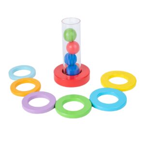 Montessori Interactive Stacking Rings and Balls for Babies 6-12 Months - Clear Tube Fun