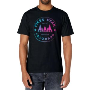 Pikes Peak Colorado – CO Retro Mountain Forest T-Shirt