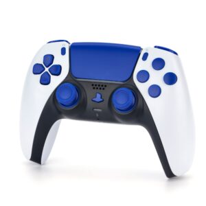 Full Set Replacement Thumbstick Button Kit for PS5 Controller, D-pad L1 R1 L2 R2 Triggers Share Options Face Buttons, Faceplate, Conductive Rubber Pad Accessories for PS5 Controller (Blue)