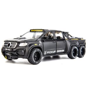 BDTCTK 1:28 Pickup X-Class Model Car, Diecast Zinc Alloy Pull Back Toy Car with Sound and Light for Kids Boy Girl Black