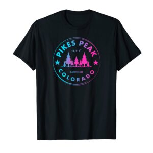 Pikes Peak Colorado – CO Retro Mountain Forest T-Shirt