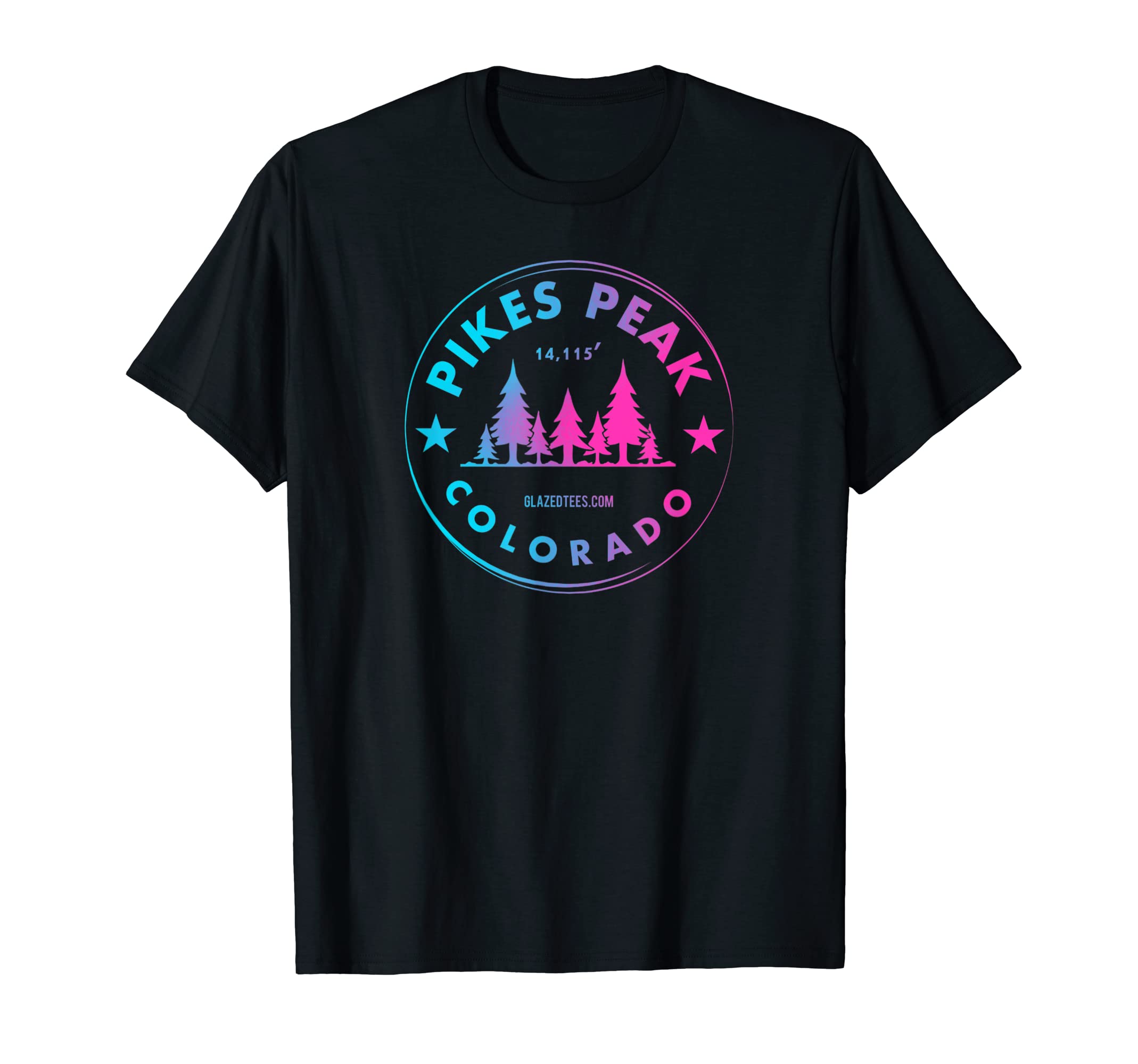 Pikes Peak Colorado – CO Retro Mountain Forest T-Shirt