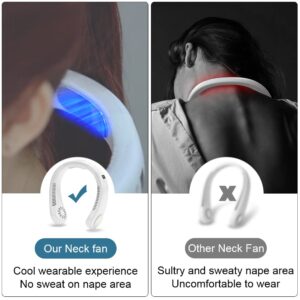 NORMIA RITA Air-conditioned Neck Fan Personal Neck Fan with Refrigeration Chip, Bladeless Fan Portable AC Cooling Fan Wearable Fan for Travel, Outdoor, Fast Cool 50℉ - 68℉