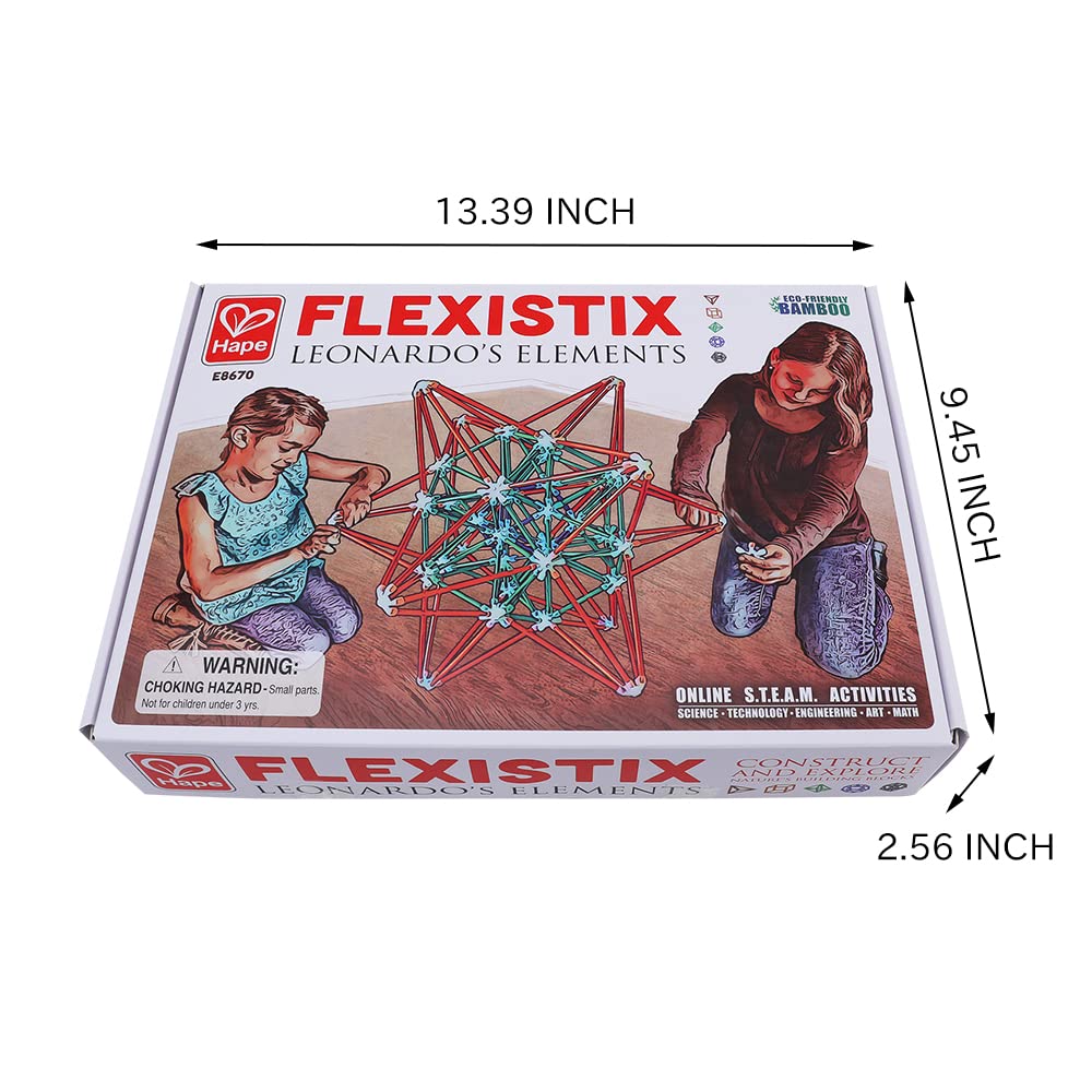 Hape Flexistix Leonardo’s Elements Construction Toy, STEM Toys, Building Toy Set, Educational Toy Set