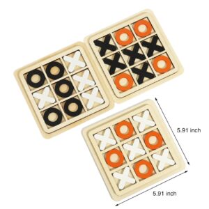 KESLOT Wooden Board Tic Tac Toe Game XO Table Toy Classical Family Children Puzzle Game Educational Toys, Random Color