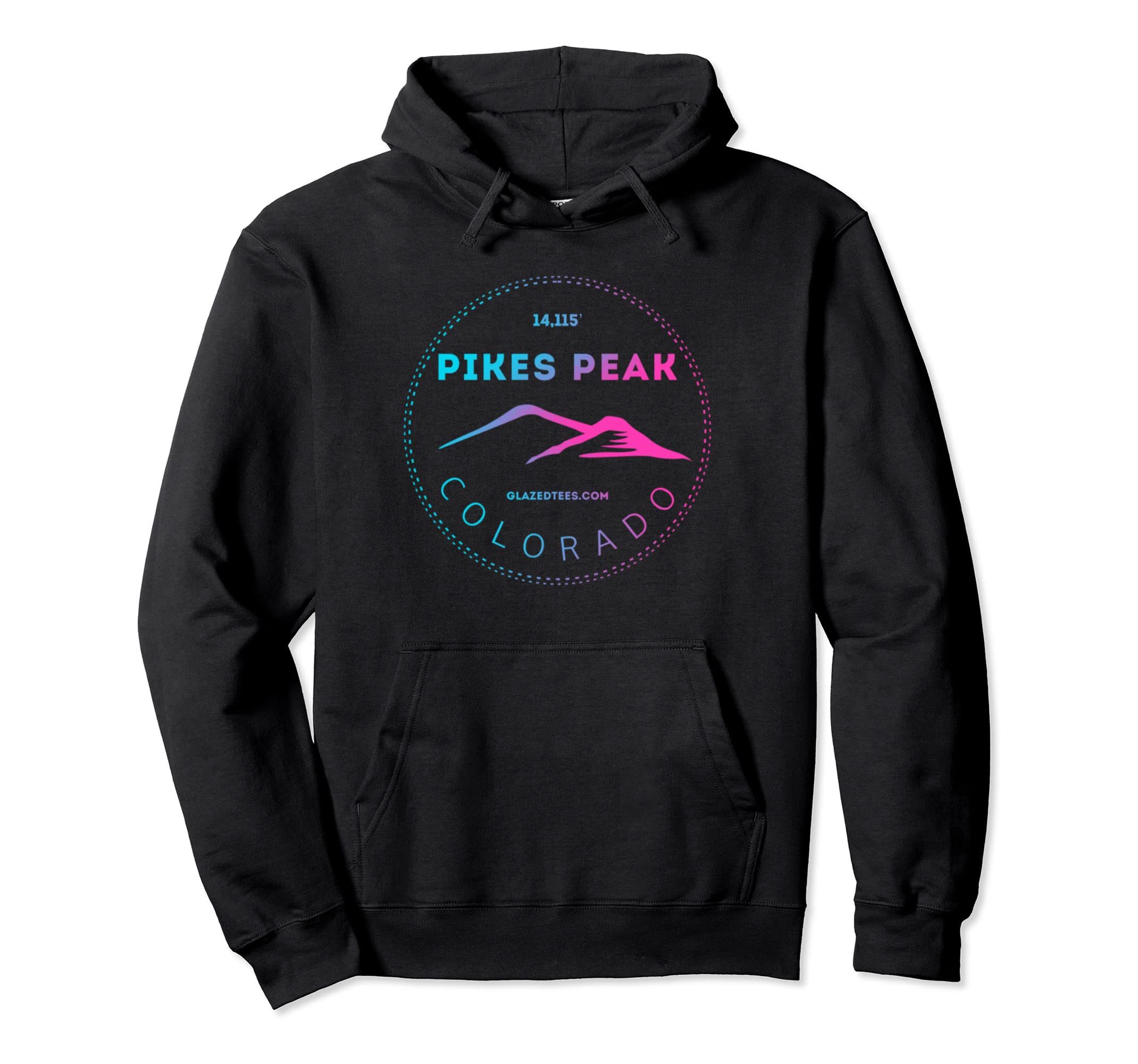 Pikes Peak Colorado - Retro Mountain Adventure Pullover Hoodie