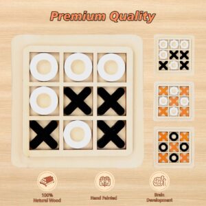 KESLOT Wooden Board Tic Tac Toe Game XO Table Toy Classical Family Children Puzzle Game Educational Toys, Random Color