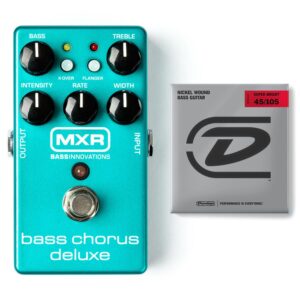 briskdrop mxr m83 bass chorus deluxe pedal bundle with dunlop super bright bass strings, m83-dbsbn45105