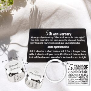 5th Anniversary Dice,5th Wedding Anniversary Dice for Couples,5 Years Anniversary Date Night Dice Gift,5 Years Anniversary for Her,5th Anniversary for Husband,5th Anniversary