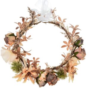 DDazzling Sunflower Flower Crown Eucalyptus Halo Women Girls Headpiece Photo Prop (Coffee)