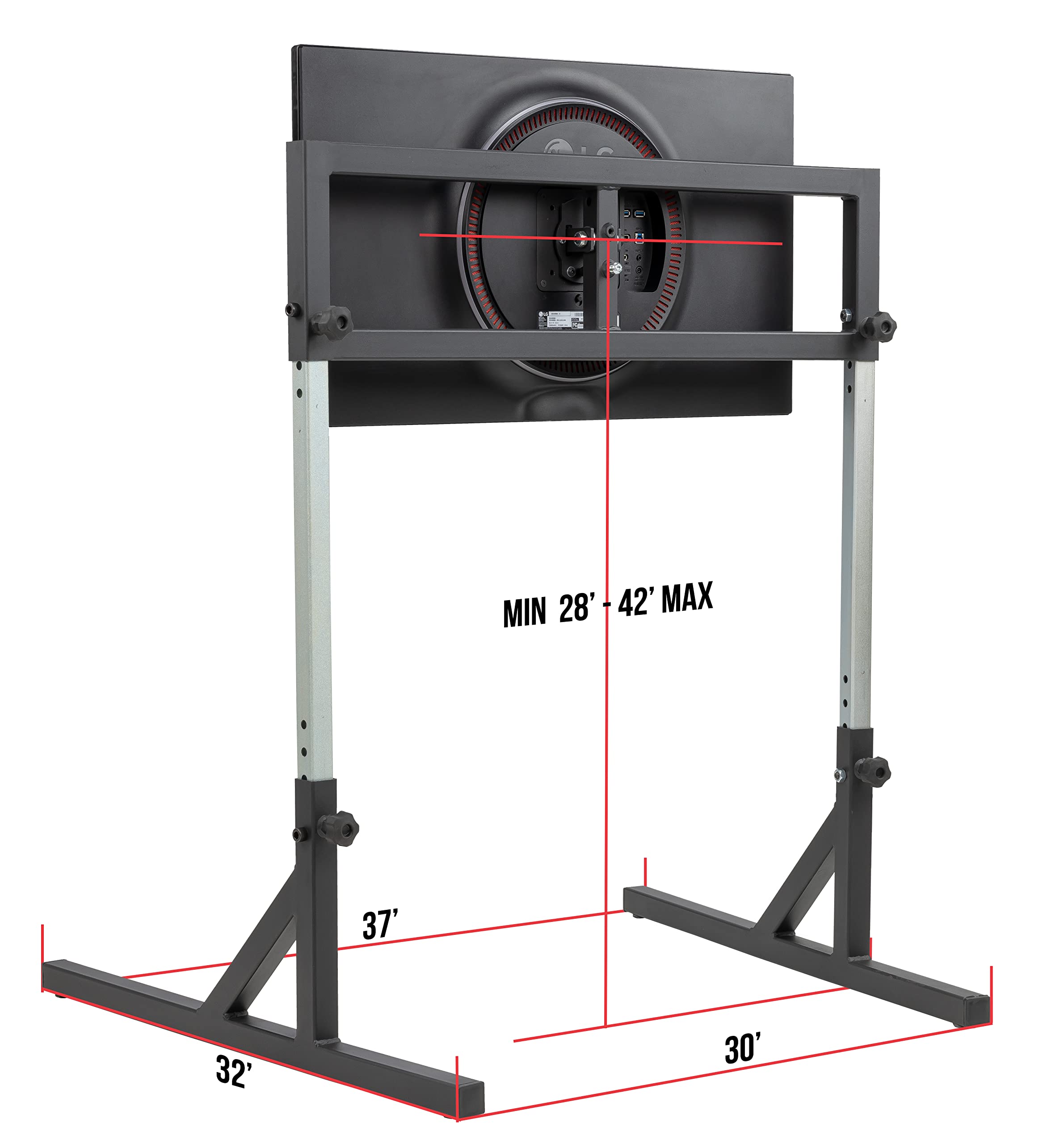 SimFab Monitor Mount Floor Stand for Racing and Flight Simulators | for Monitors up to 100x100mm VESA, 24, 27, 32, 34, 37, 49 Ultra Wide