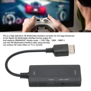 Dilwe 1080P for Dreamcast to HDMI Converter, for Dreamcast HDMI Adapter, with USB Power Cable, HD Cable for Dreamcast to HDTV, Only Work with VGA Compatible Games