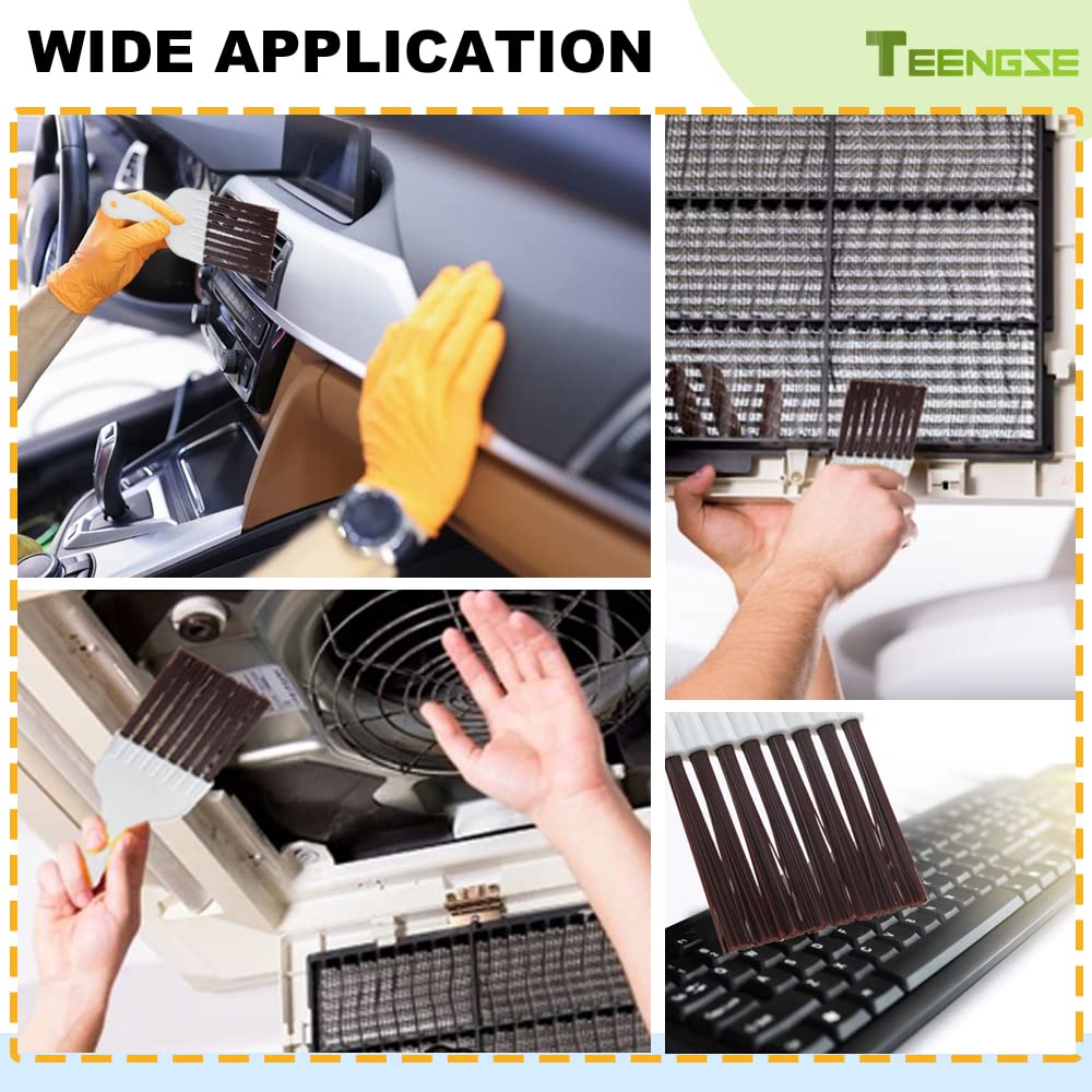 TEENGSE 3PCS Steel Air Conditioner Fin Comb, 3 PCS Air Condenser Evaporator Cleaning Brush, Coil Whisk Brush, Improving Air Conditioning Operation and Enjoying Cool and Warm