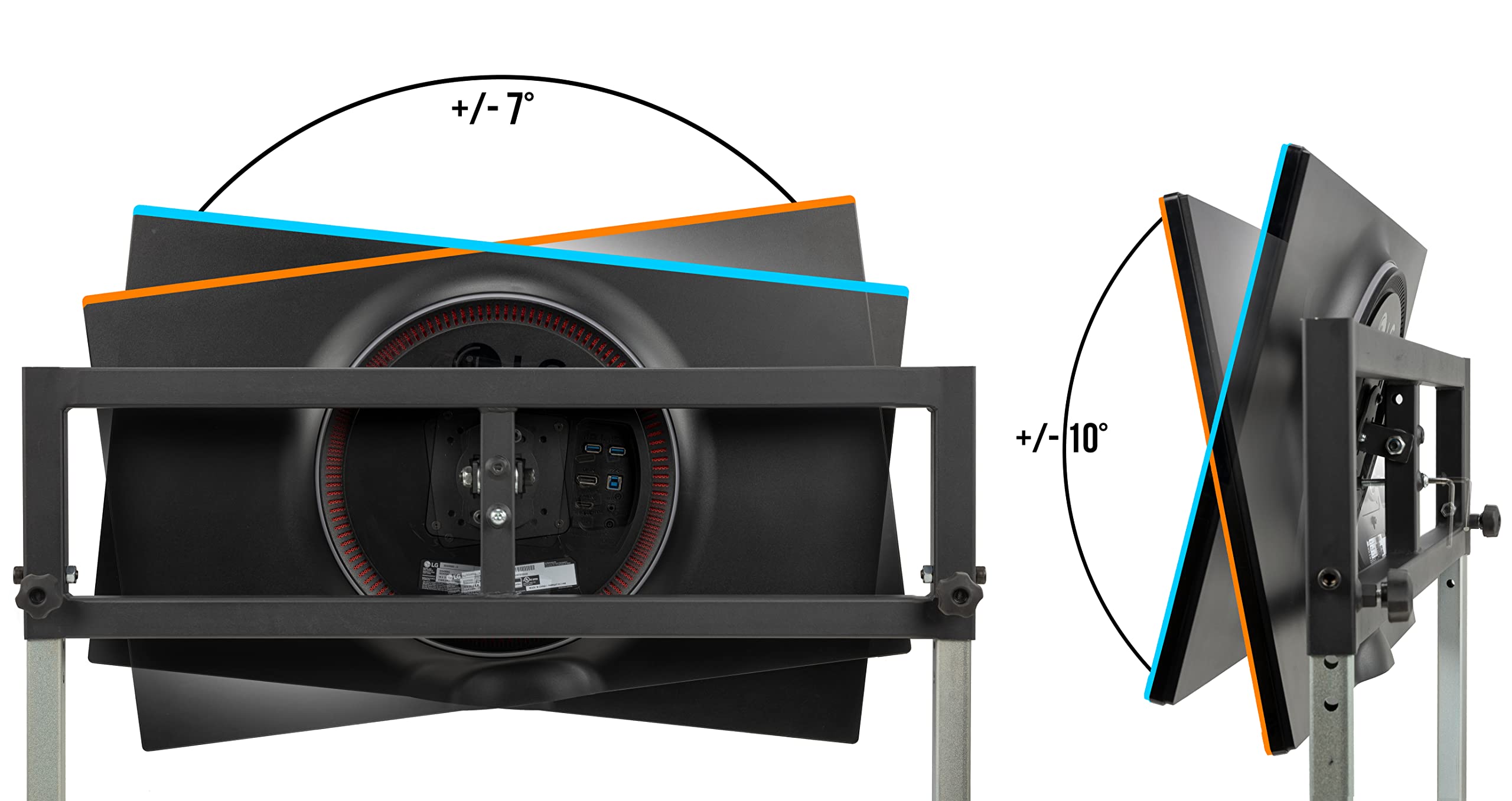 SimFab Monitor Mount Floor Stand for Racing and Flight Simulators | for Monitors up to 100x100mm VESA, 24, 27, 32, 34, 37, 49 Ultra Wide