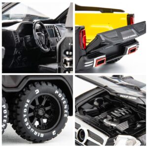 BDTCTK 1:28 Pickup X-Class Model Car, Diecast Zinc Alloy Pull Back Toy Car with Sound and Light for Kids Boy Girl Black