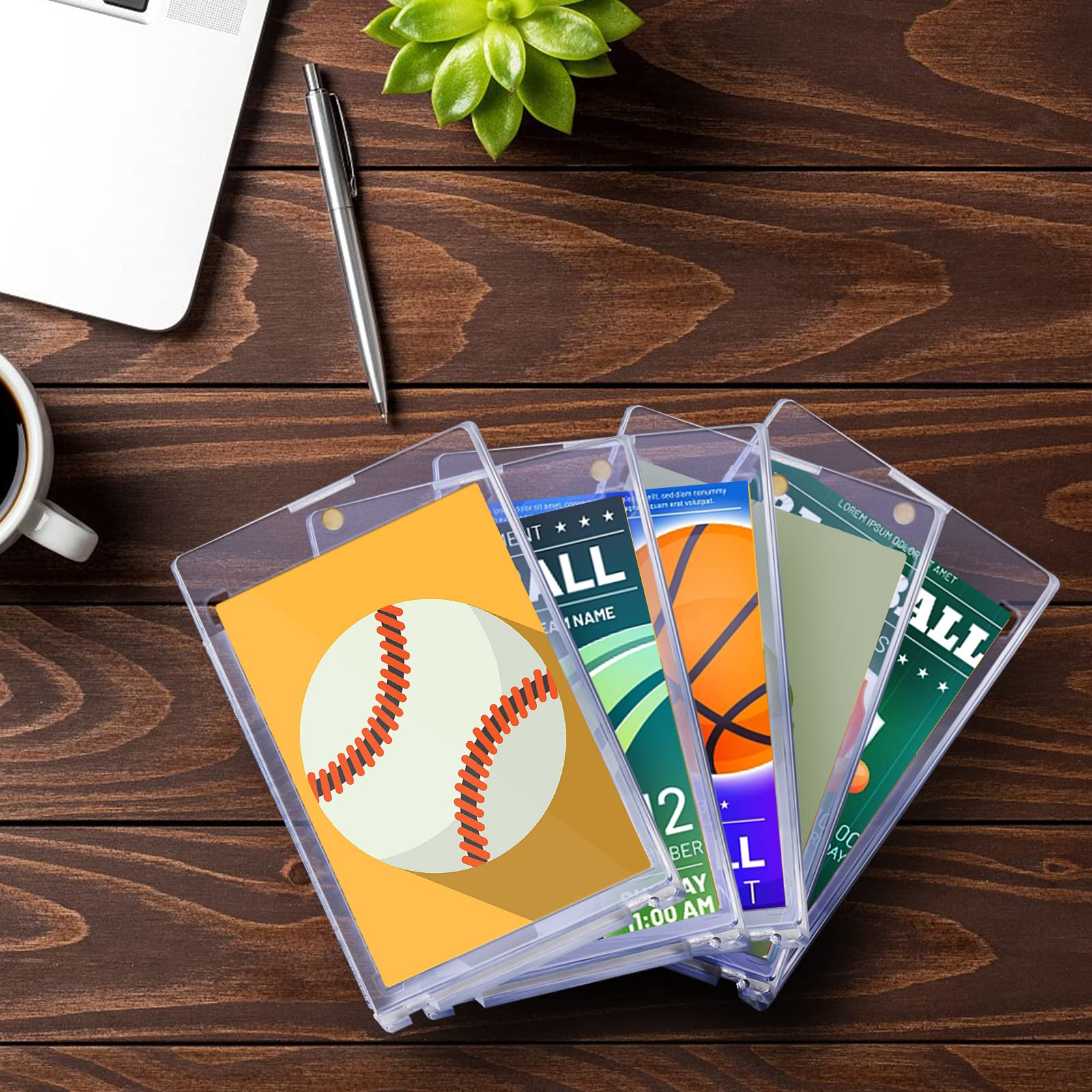 16 ct Magnetic Card Holder for Trading Cards, Baseball Card Protectors 35 pt Trading Card Holder Fit for Standard Cards, MTG Cards, YUGIOH Cards, Sports Cards, Baseball Cards Toploaders