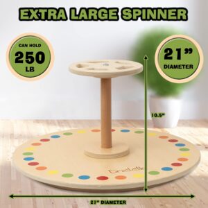 Wooden Spinner Seat - Sit and Spin - Bigger Size - Classic Spinning Activity Toy for Toddlers & Kids All Ages (Patent Pending)