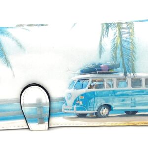 Shag Wear VW Van Surfin USA Road Trip Summer Beach Wallet for Women and Teen Girls Vegan Faux Leather 7"