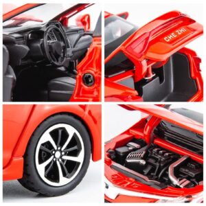 BDTCTK Compatible for 1:32 Corolla Model Car, Zinc Alloy Pull Back Toy Car with Sound and Light for Kids Boy Girl Red