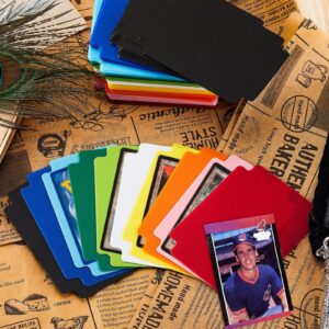 Trading Card Dividers Multicolor Card Page Dividers Frosted Card Separator with Tabs Plastic Divider Cards for Games Sports, 2.7 x 3.8 Inches (50)