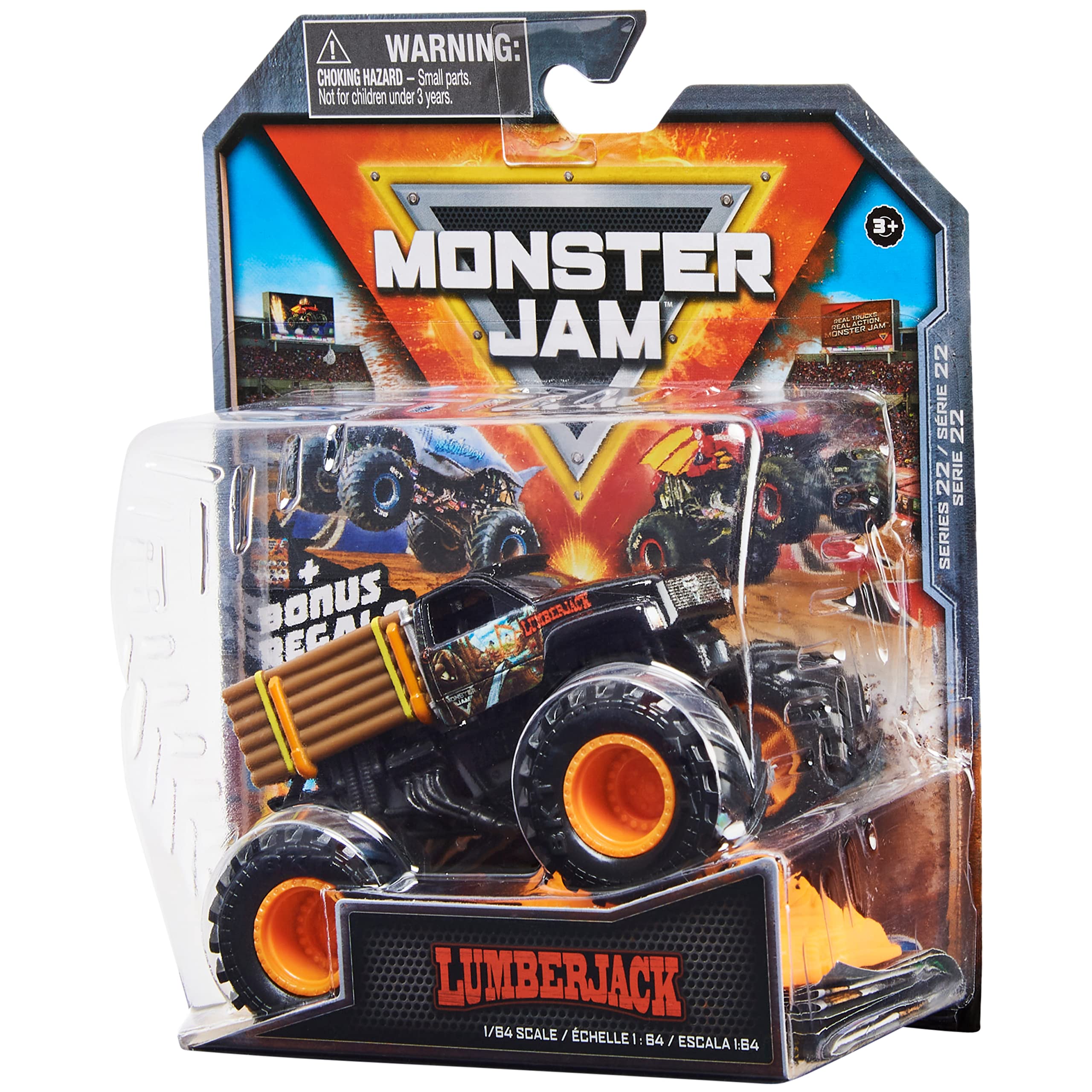 Monster Jam, Official Lumberjack Monster Truck, Die-Cast Vehicle, Arena Favorites Series, 1:64 Scale, Kids Toys for Boys Ages 3 and up