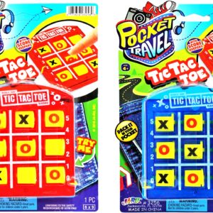 JA-RU Portable Tic Tac Toe (2 Pack) Classic Mini Board Games for Kids. Pocket Size Travel. Bulk Birthday Party Favor Stocking Stuffer. 3256-2s