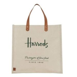 Harrods London Jute Shopper Bag, Beige