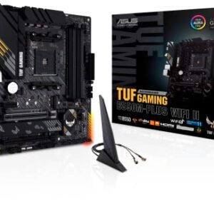 ASUS TUF GAMING B550M-PLUS WiFi II AMD AM4 (3rd Gen Ryzen) microATX motherboard (PCIe 4.0, WiFi 6 2.5Gb LAN, BIOS FlashBack, HDMI 2.1, USB 3.2 Gen 2, Addressable Gen 2 RGB header and AURA Sync)