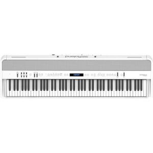 Roland FP-90X 88-Key Portable Digital Piano, White Bundle with Stand, Bench, Sustain Pedal, Studio Monitor Headphones